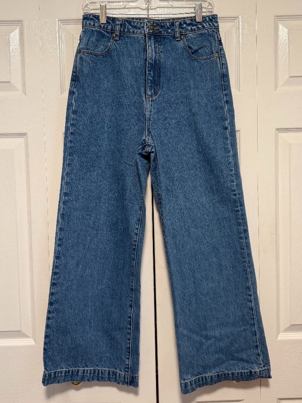 ROLLA'S G'Day Mate High Rise Wide Leg Medium Ash Blue Denim Jeans Size 28
